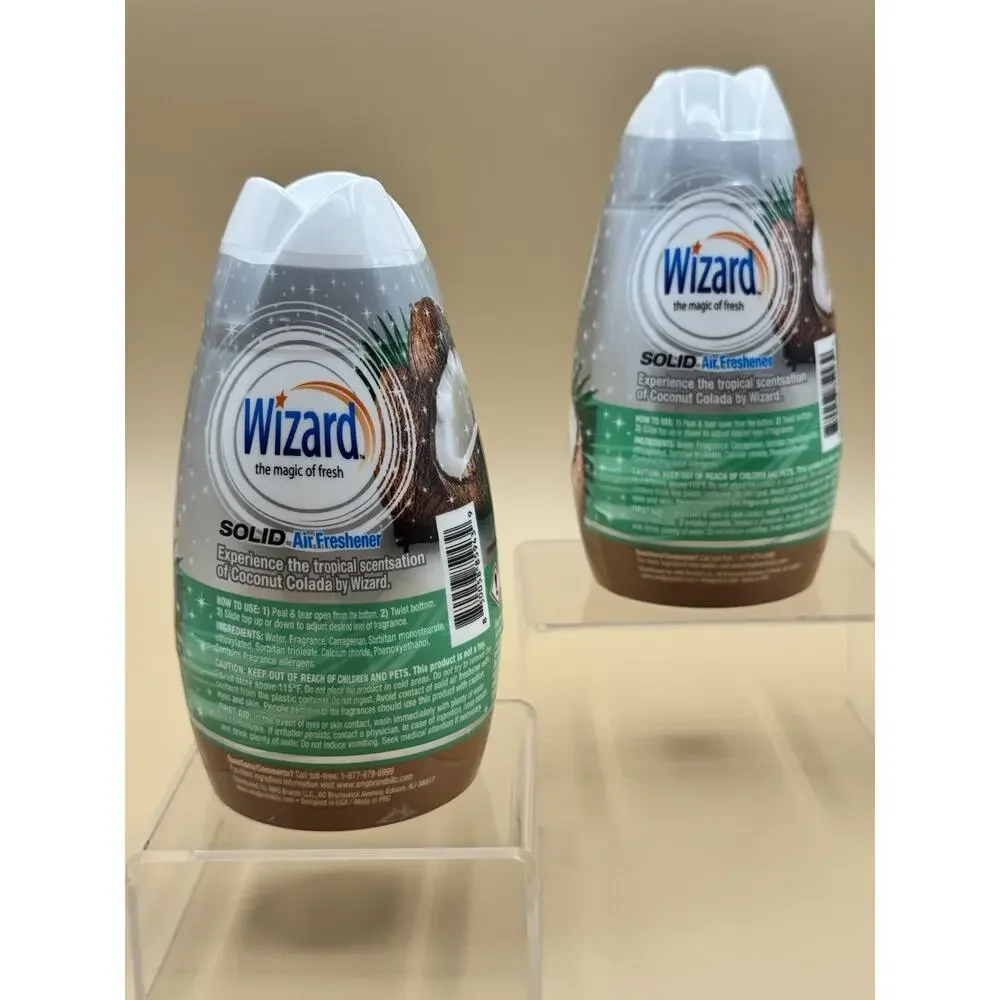 2-Pack-Wizard Coconut Colada Solid Adjustable Air Freshener 7.8 oz Tropical